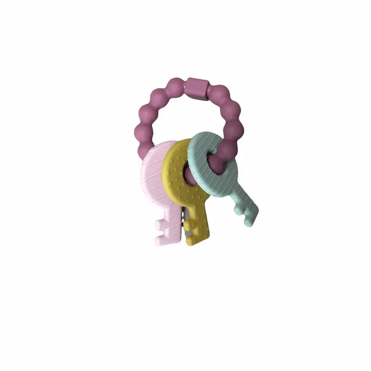 Silicone Key Teether Rattle - Select Color