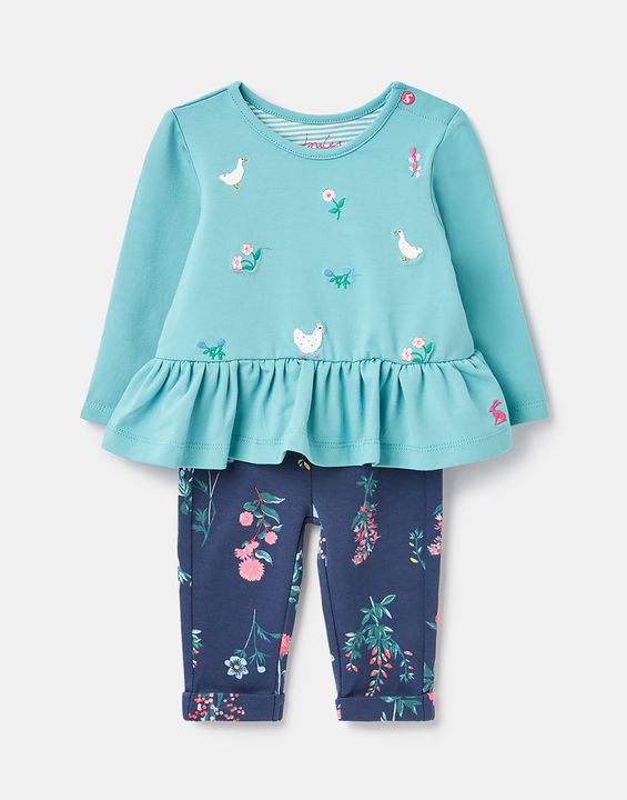 Olivia Organically Grown Cotton Jersey Blue Ducks Set - Select Size