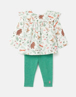 Gruffalo Sophia Woven Long Sleeved Top With Rib Legging Set - Select Size