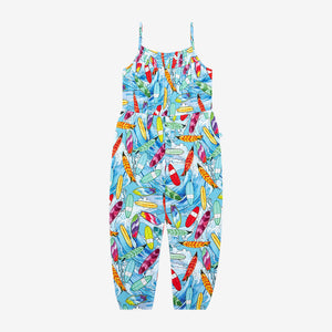 
            
                Load image into Gallery viewer, Wave Smocked Spaghetti Strap Girls Jumpsuit - Posh Peanut - Select Size
            
        
