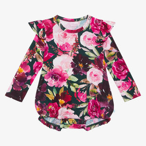 Zelda Long Sleeved Ruffled Bubble Romper - Posh Peanut - Select Size