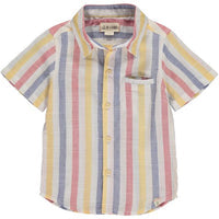 Pier Multi Stripe Boys Short Sleeve Shirt - Select Size