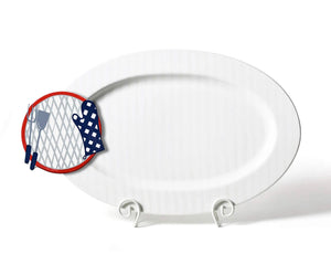 White Stripe Big 20” Oval Entertaining Platter