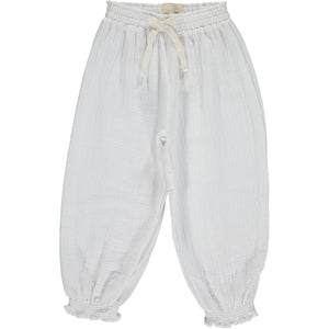 Isabella White Gauze Girls Pants  - Select Size
