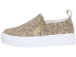 Andraya Tan Leopard Zip Girls Shoe - Select Size