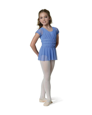 
            
                Load image into Gallery viewer, Willow Periwinkle Girls Leo Dress With Sheer Overlay - Select Size
            
        