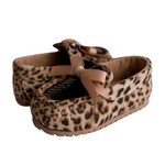 Madeline Leopard Suedecloth Driving Moc With Sequins & Bow  - Select Size