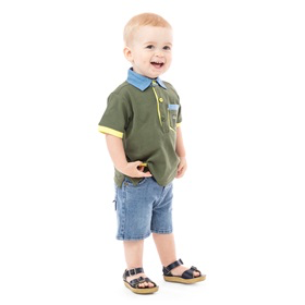 Noruk Light Blue Denim Infant Boys Bermuda Shorts - Select Size