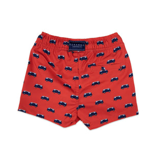 Road Trip Red & Navy Quick Dry Swim Board Shorts - Select Size