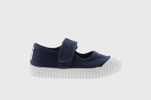 Victoria Kids 1915 Canvas Strap Mary-Jane With Toecap- Marino / Navy Blue - Select Size