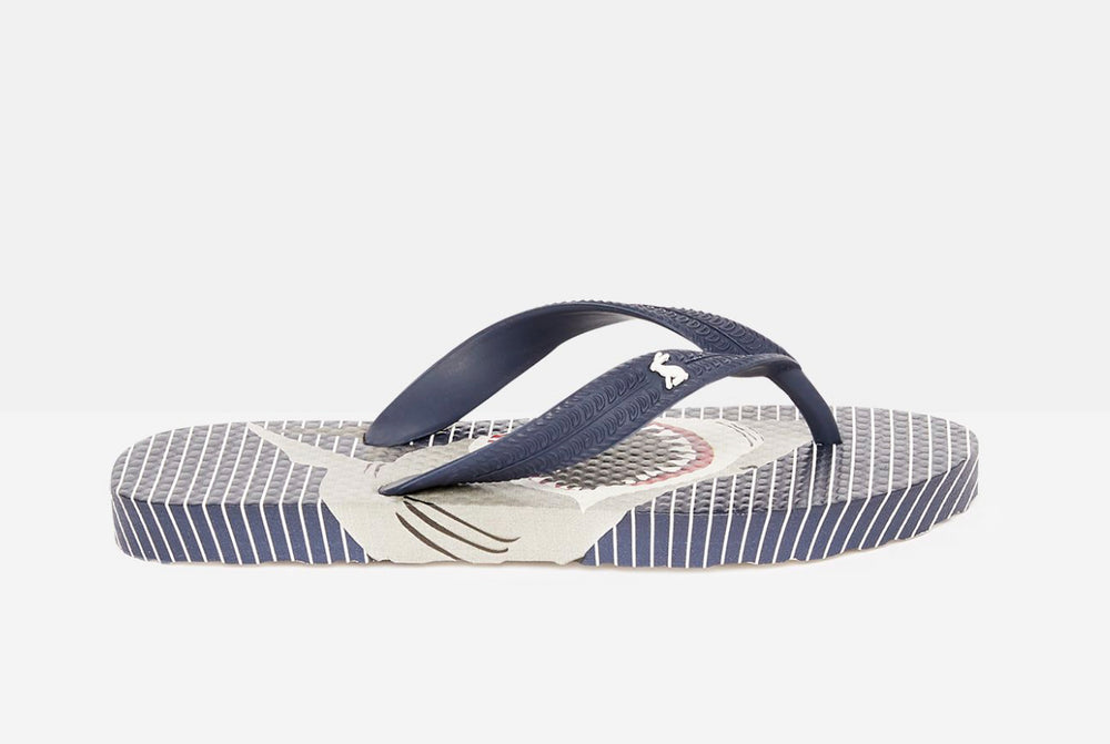 Blue Stripe Shark Junior Flip Flop - Select Size