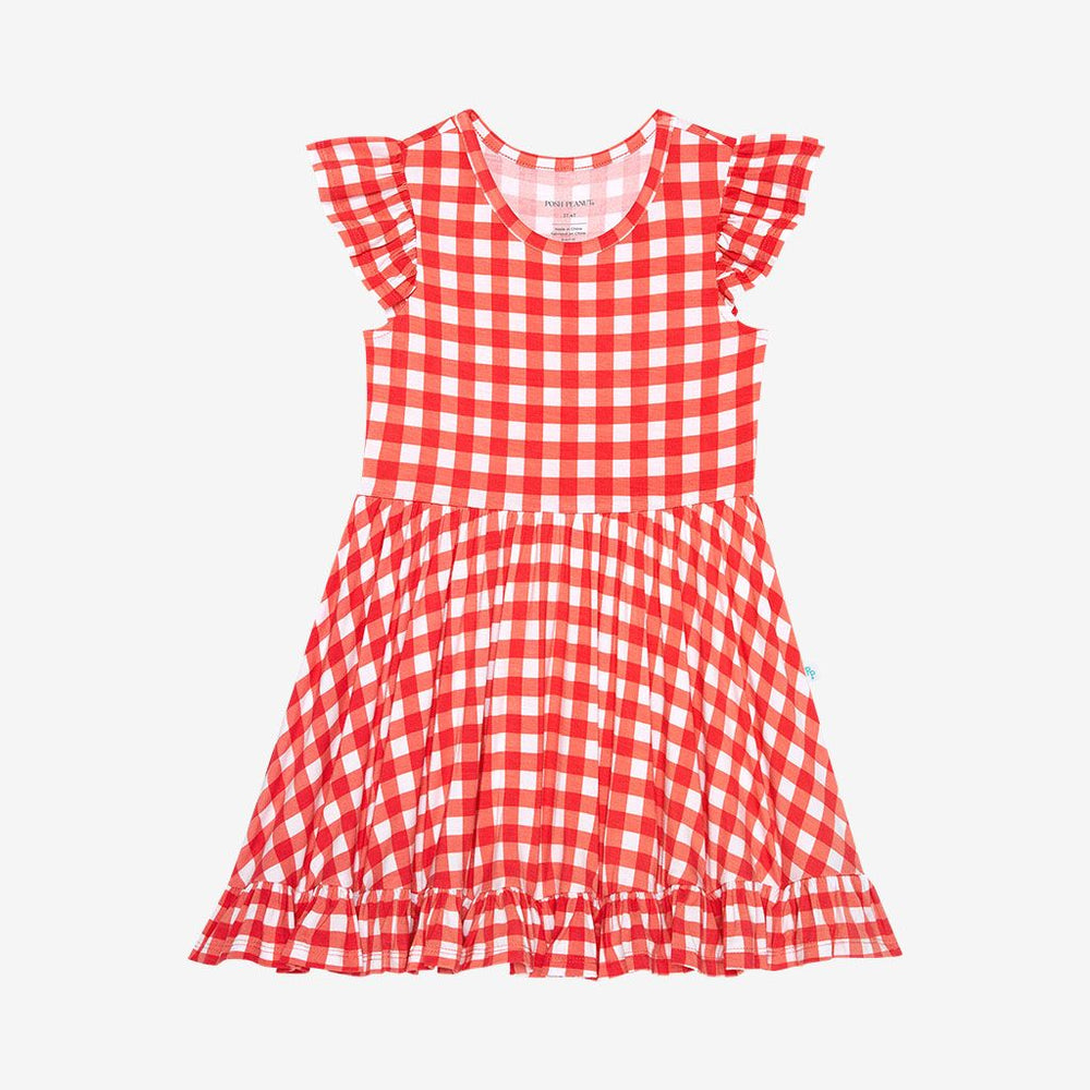 Polly Cap Sleeve Ruffled Twirl Dress - Posh Peanut - Select Size