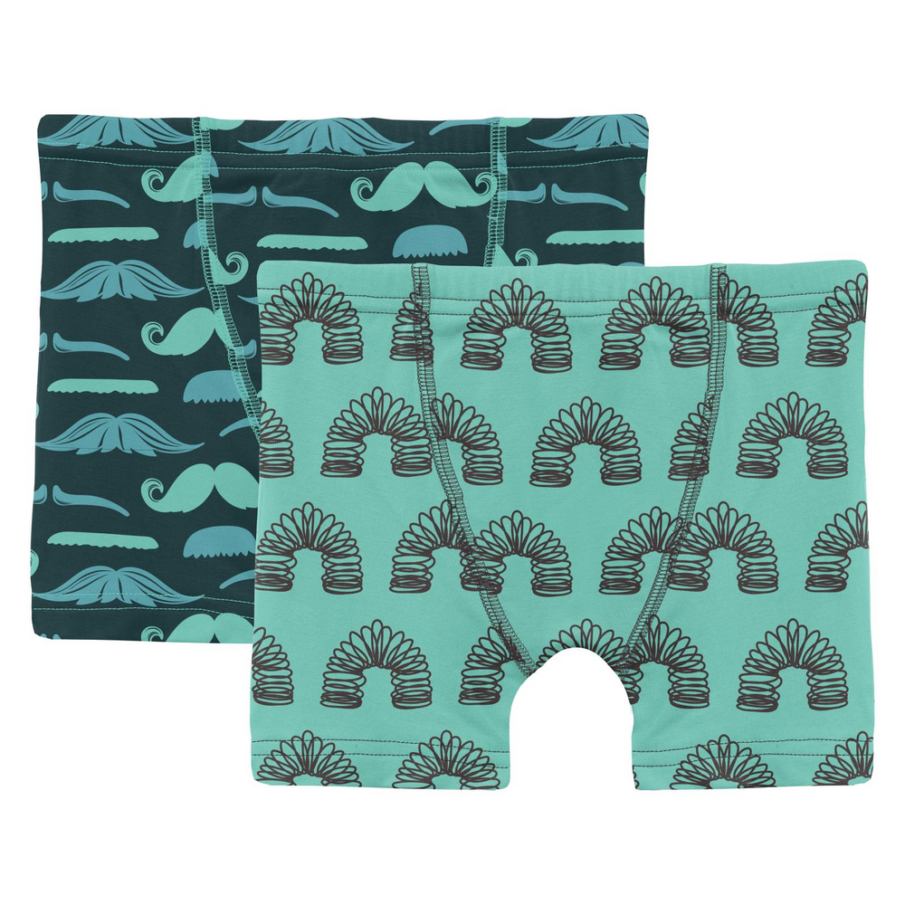 Pine Moustaches & Glass Spring Toy Print Boxer Briefs Set of 2 - Select Size