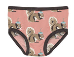 Blush Squirrel With Flower Hat Girls’ Underwear - Select Size