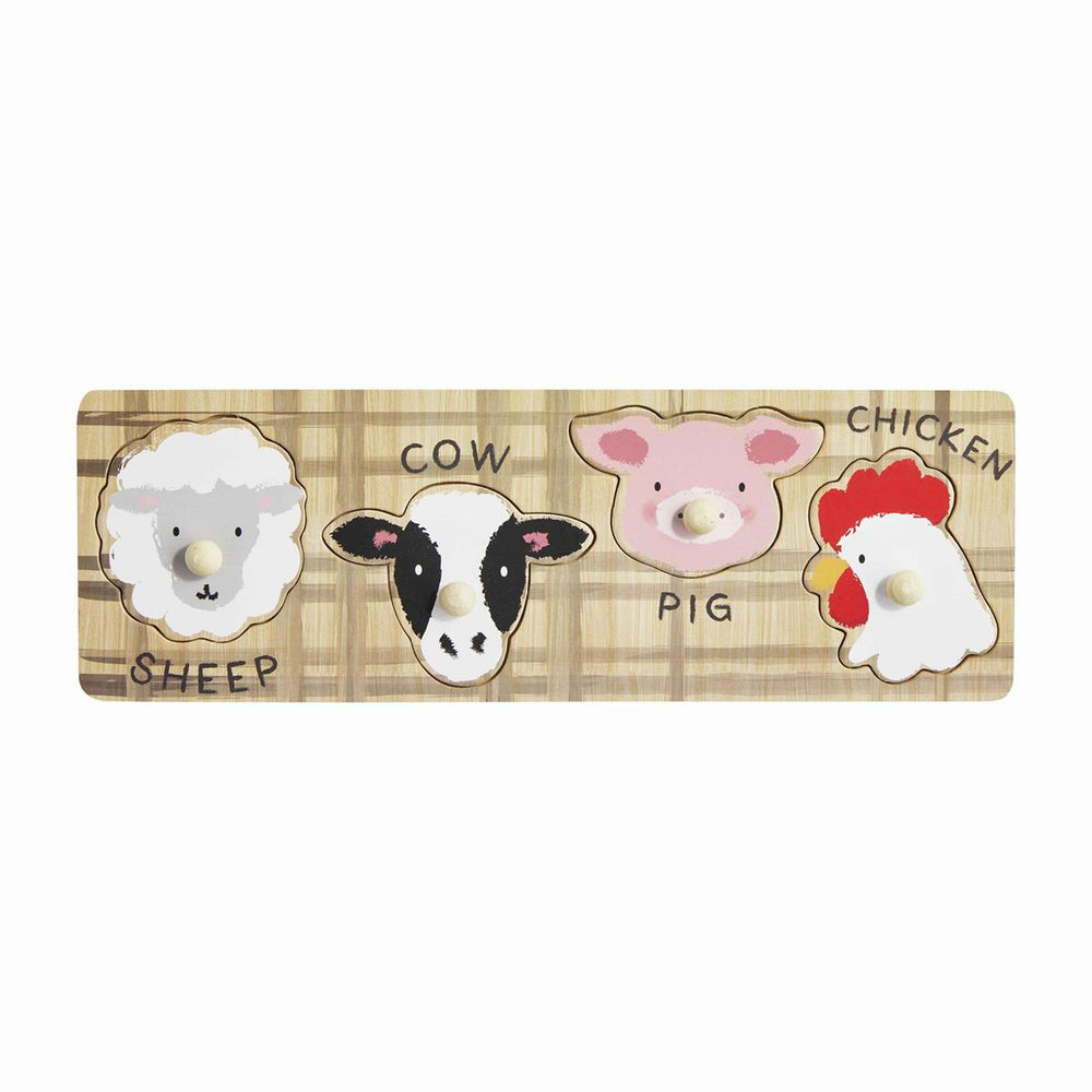Farm Animal Wood Knob Puzzle