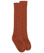 Cable Knee High Rust Socks - Select Size