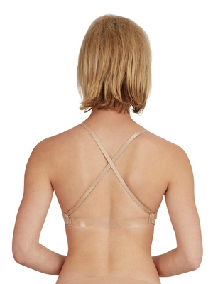 A3683 - Ladies Nude Seamless Clear Back Bra  - Select Size