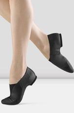 S0401G - Black - Girls Super Jazz Slip On Leather Jazz Shoe - Select Size
