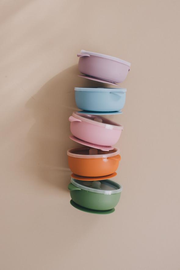 Baby Bar & Co Silicone Suction Bowl With Lid - Select Color