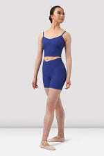 M6045L - Ladies Mirella Chevron V Front Marine Blue Shorts - Select Size