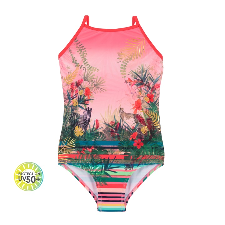 Noruk Pink Jungle & Stripe One-Piece Swimsuit  - Select Size