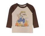 T-Rex Farmer Pumpkins Brown & Heathered tan Raglan Top - Select Size