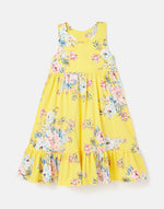 Juno Yellow Floral Tiered Jersey Dress  - 2-12yrs - Select Size