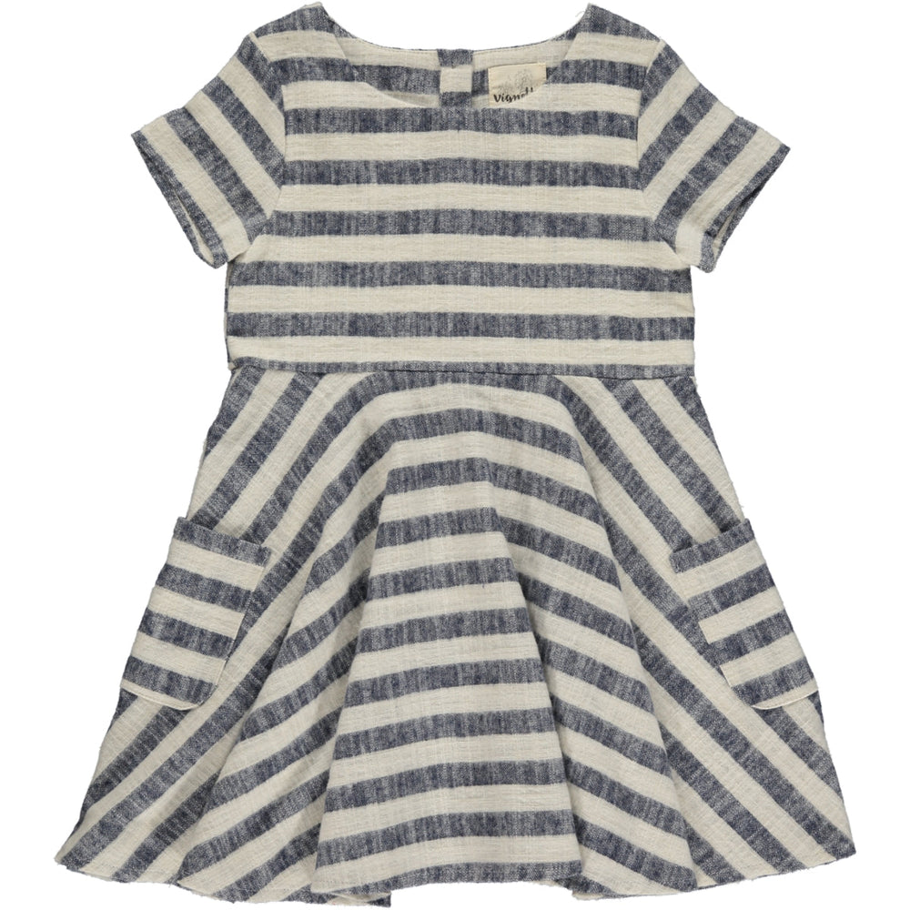 Debbie Blue Stripe Short Sleeve Dress - Select Size