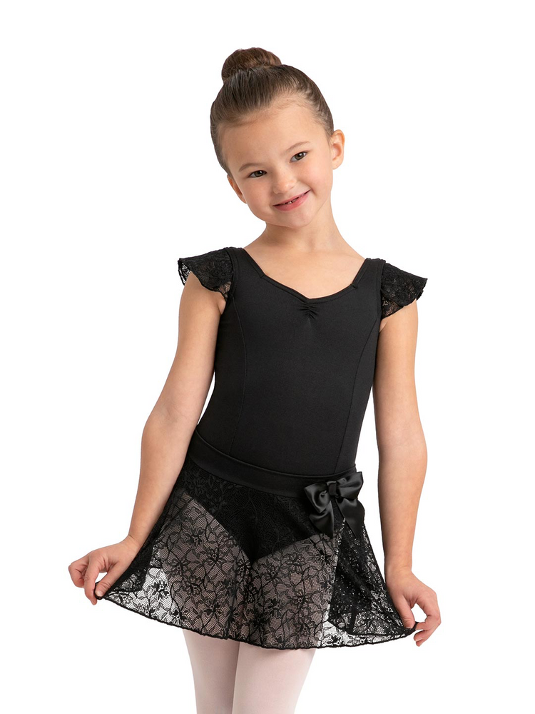 11725C - Girl’s Lace Pull-On Skirt in Black - Select Size