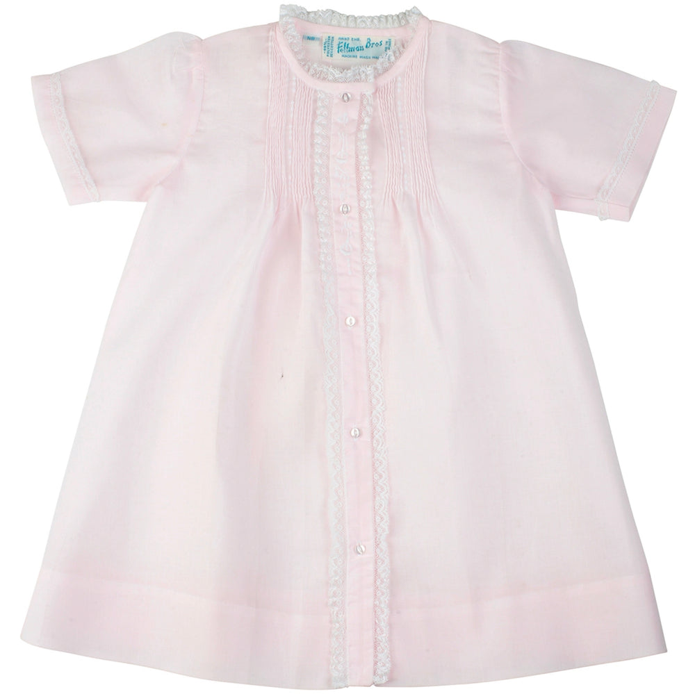Pink Folded Daygown with Lace - Newborn