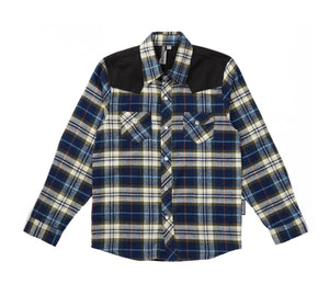 Transit Long Sleeve Boy’s Blue Flannel Shirt - Select Size