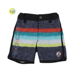 Black & Multi Stripe Noruk Boardshorts - Select Size