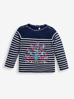
            
                Load image into Gallery viewer, Peacock Navy Breton Top - Select Size
            
        