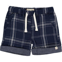 Marina Navy Gauze Turn-Up Shorts  - Select Size