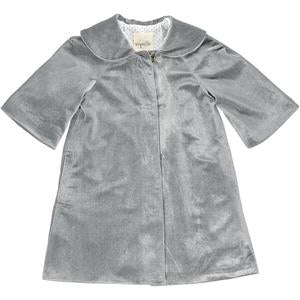 Jane Silver Grey Velvet Coat - Select Size