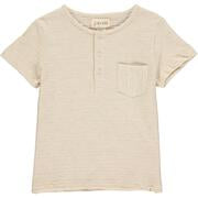 Dodger Beige Ribbed Henley Boys Tee - Select Size