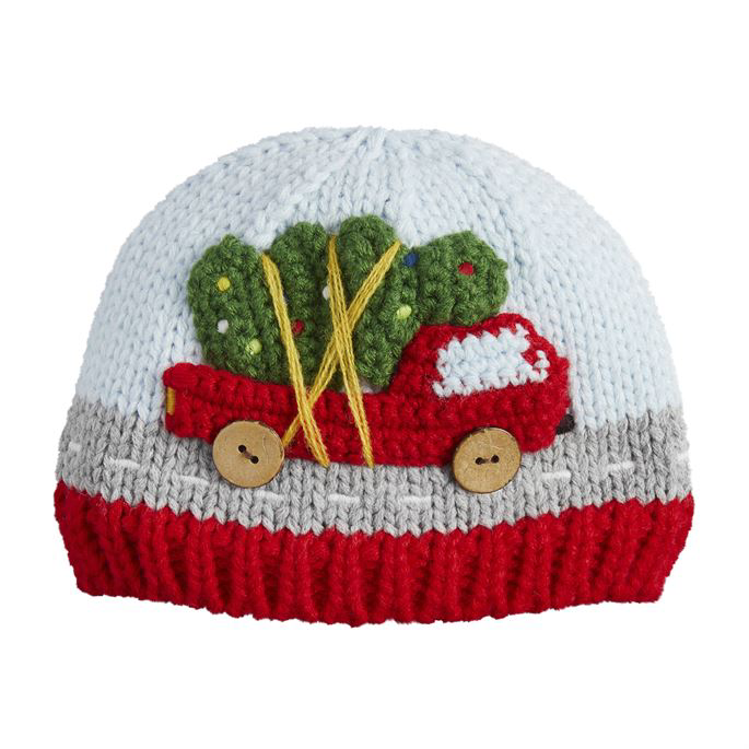 Christmas Truck Knit Baby Hat - Select Size