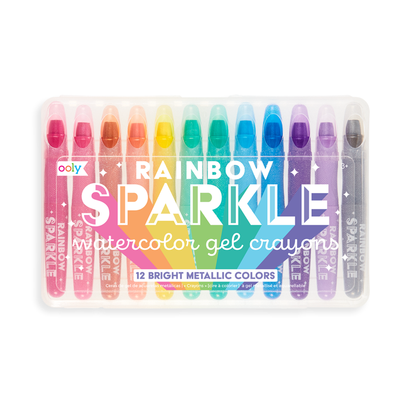 Rainbow Sparkle Metallic Watercolor Gel Crayons - Set of 12