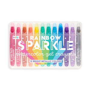 Rainbow Sparkle Metallic Watercolor Gel Crayons - Set of 12