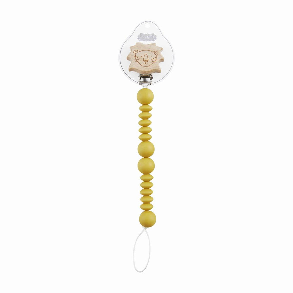
            
                Load image into Gallery viewer, Lion Wood &amp;amp; Silicone Paci Clip
            
        