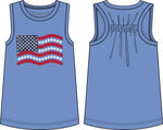 American Flag Sleeveless Tunic Top - Select Size