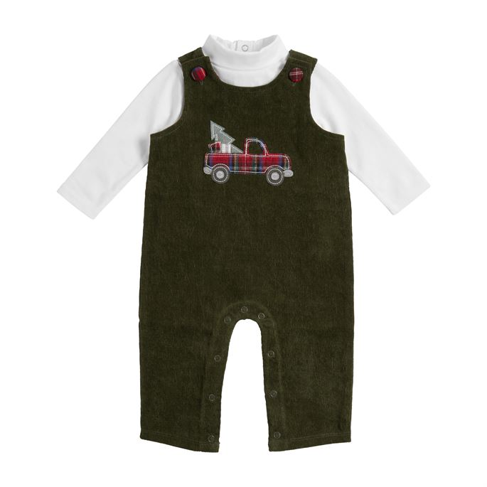 Corduroy Christmas Truck Longall & Shirt Set- Select Size