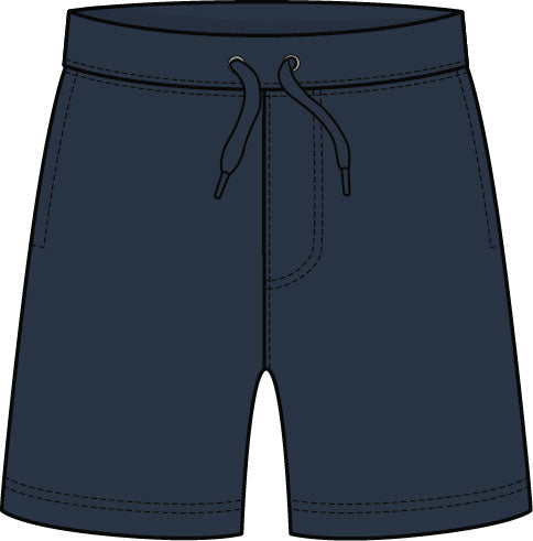 Navy Pull-On Terry Shorts -Select Size