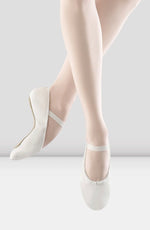 S0205G - White - Girls Dansoft Leather Ballet Shoe - Select Size