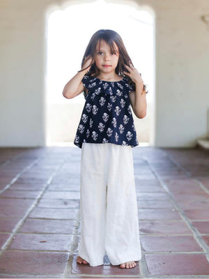 Santorini Girls Ivory Wide Leg Pant - Select Size