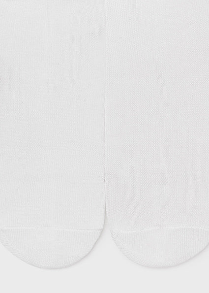 White Solid Knit Tights  - Select Size