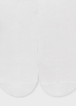 White Solid Knit Tights  - Select Size