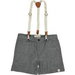 Captain Grey Gauze Shorts With Removable Suspenders - Select Size