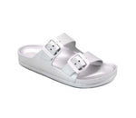 Little Jasmin - Double Strap Slide Sandal - Silver - Select Size