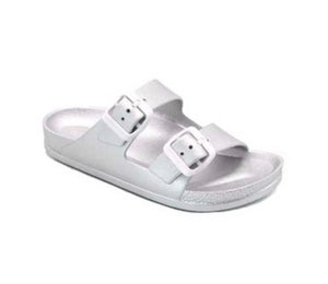 Little Jasmin - Double Strap Slide Sandal - Silver - Select Size